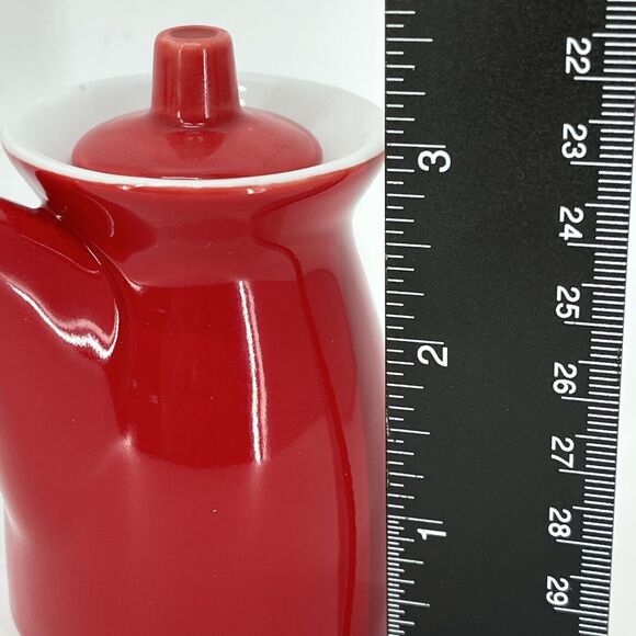 Crate & Barrel Porcelain Creamers (2) Red Holiday Christmas Hot Cocoa - Picture 5 of 6